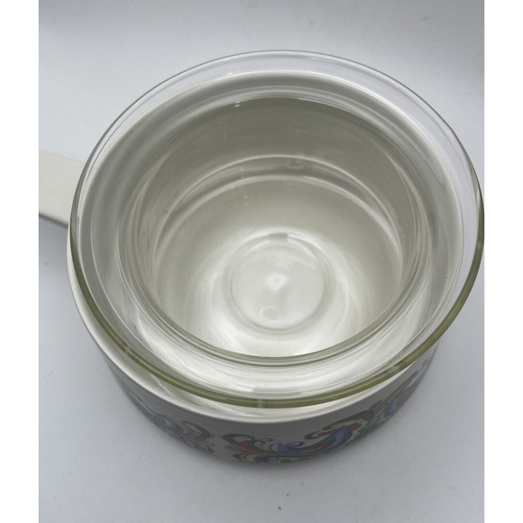 Vtg Villeroy & Boch Rooster Design Fondue Pot With Glass Insert & Lid Porcelain - Picture 13 of 16